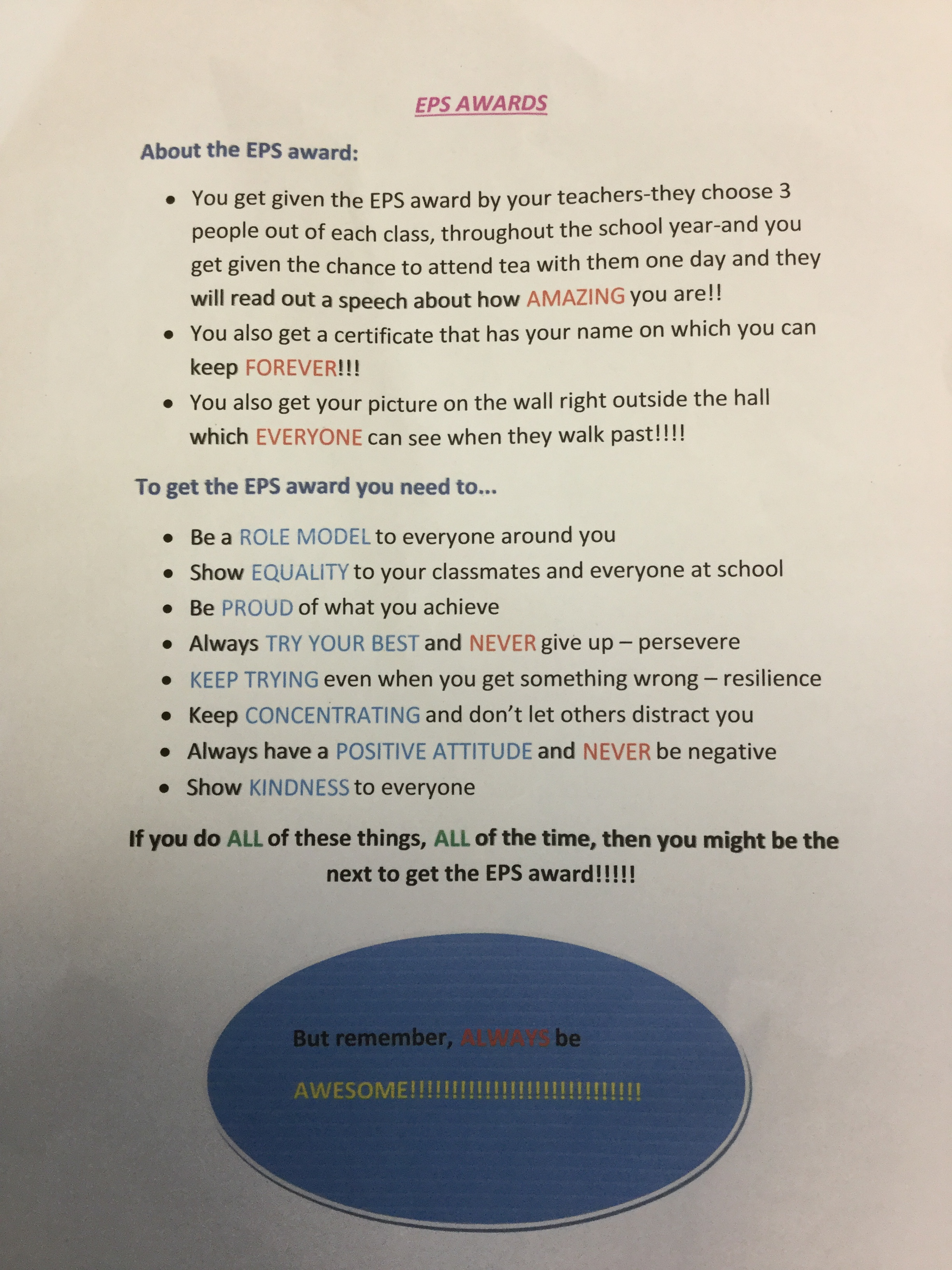 A poster made by a School Council member!